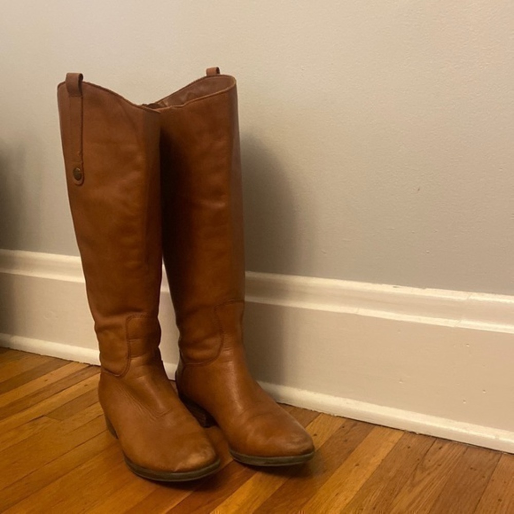 Sam Edelman Penny Tall Wide Calf Brown Riding Boots